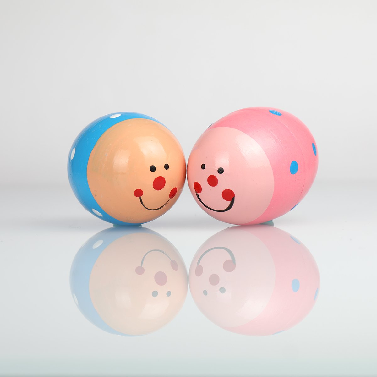 Ehome Wooden Percussion Musical Egg Easter Maracas Egg Shakers Kids Toys with Assorted Colors