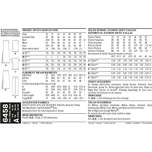 NEW LOOK Patterns Misses' Easy Knit Separates A (10-12-14-16-18-20-22) 6458