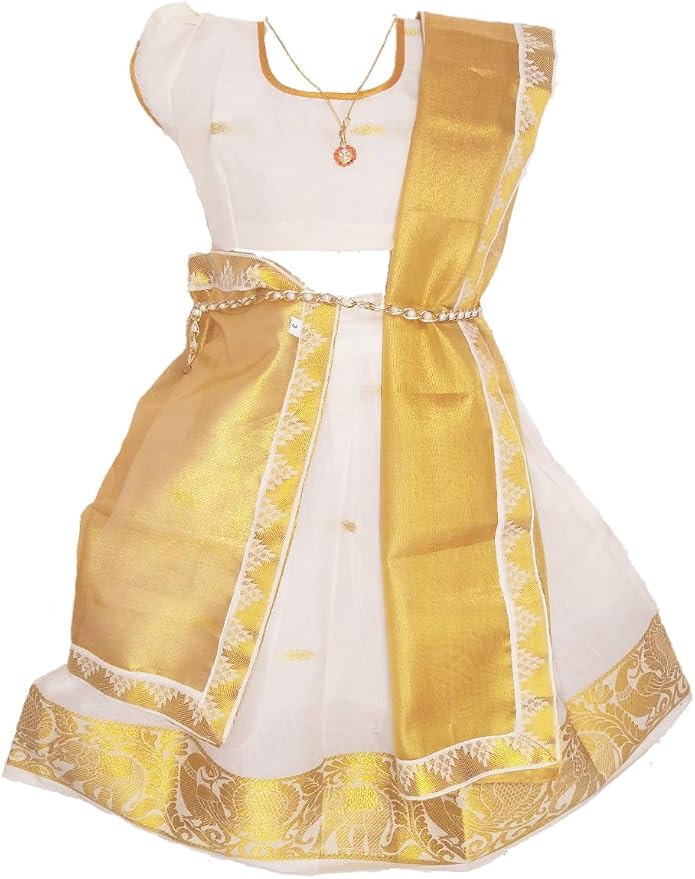 white pattu pavadai for women