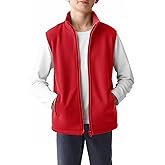 Haloumoning Boys Polar Fleece Vest Kids Full-Zip Lightweight Sleeveless Jacket Fall Winter Warm Outwear 5-14 Years