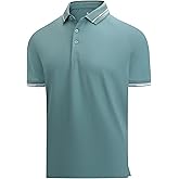 Alex Vando Mens Golf Shirt Cotton-Like Silky Performance Short Sleeve Sports Polo Shirts