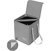 Qozary Clothes Hanger Organizer Bag-Rigid Hanger Storage Containers with Lid for Dustproof, Large Sturdy Hanger Caddy Organizer Box with Handle