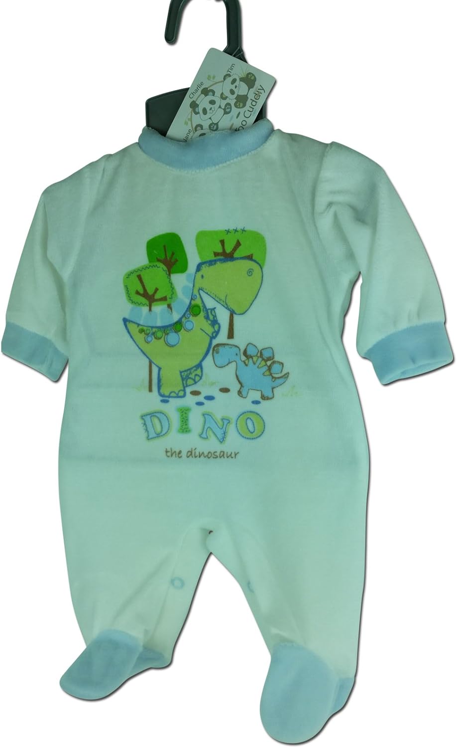 dinosaur baby sleepsuit