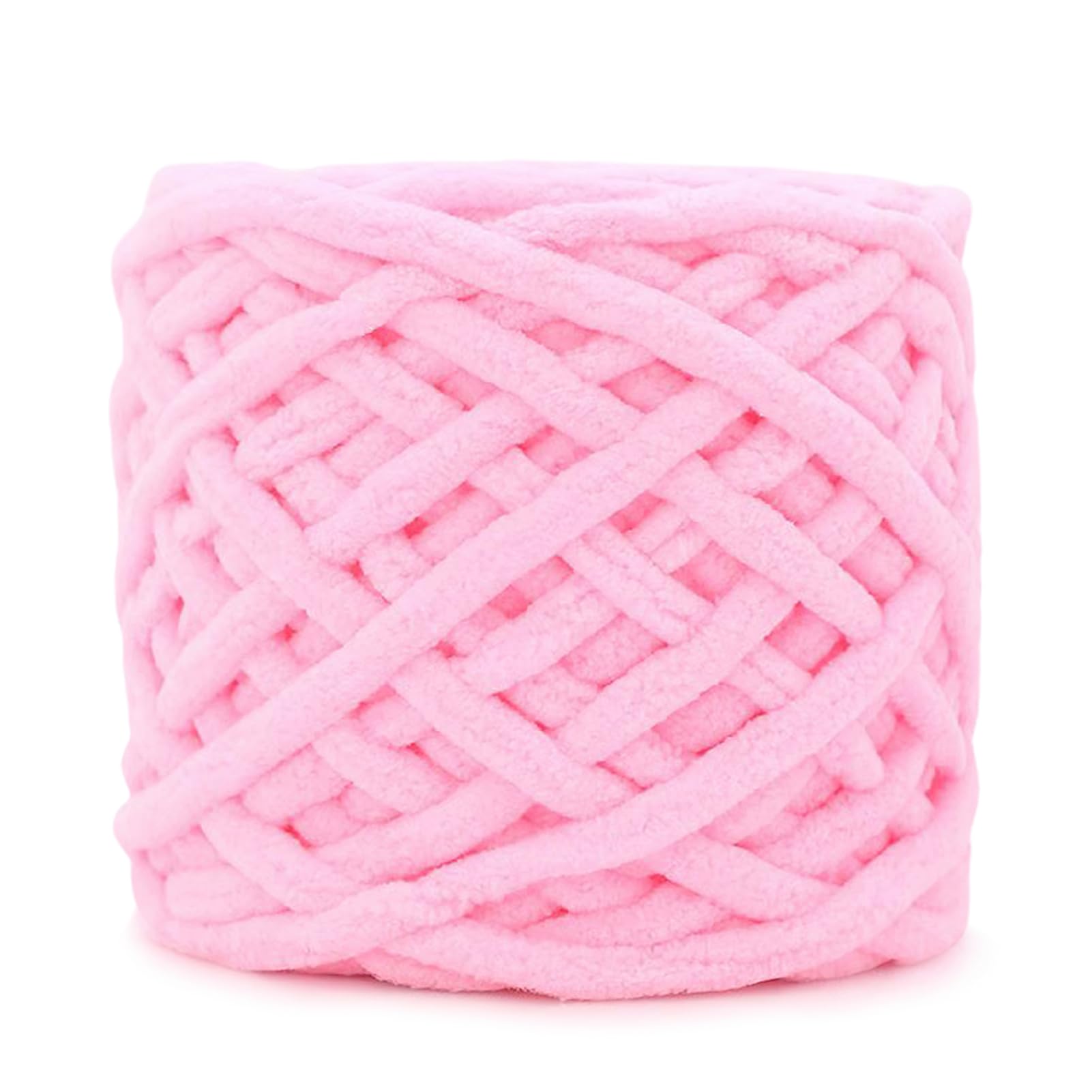 Single Thick Terylene, Ice Strip Quick Yarn Needle Knitting Woven Blanket Slipper Line for Weave Scarves(Pink)