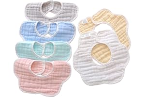 MUSBUY Baby Bibs Muslin Drool Teething Drooling Bibs for Baby Girl Boy Muslin Cotton
