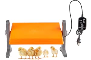 Fuzzy-Bird Chick Brooder (12''*8'') - Adjustable Temperature & Height - Energy Saving Incubation Heating for Chicks, Ducks & Birds - Orange