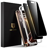 UNBREAKcable Privacy Screen Protector for iPhone 16 Pro, Anti-Spy Shatterproof Tempered Glass [True 28°Anti Spy] [9H Hardness] [Easy Installation Frame] Black Protector for iPhone 6.3" - 2 Pack