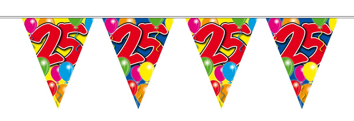 Folat 04544 25th Birthday Garland Balloons-10 m, Multi-Colored, Costumes — image 1
