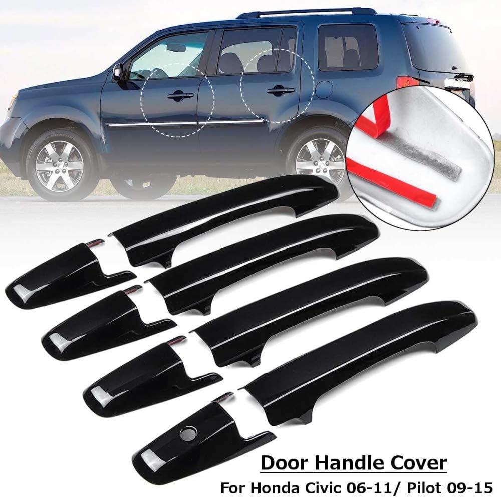 Dmwfaker Car Exterior Door Handles Cover Overlay Sticker Trim, For Honda for Civic Sedan 2006-2011 Pilot 2009-2015, Door Handle Trim Cover Sticker