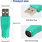 AYMBH USB to PS2 Adapter Mouse Keyboard Plug Play Win XP 7 8 Converter view 3