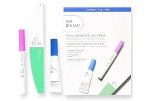 DR. DANA BEAUTY Dr. Dana Nail Repair Kit for Damaged Nails – Strengthening & Exfoliating Treatment with Glycolic Acid, Nail Primer, Hydrator & Priming Wand for Shiny, Healthy Nails, Halal Certified Nail Care Kit