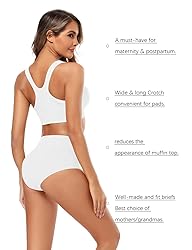 Molasus Women's Soft Cotton Underwear Briefs High