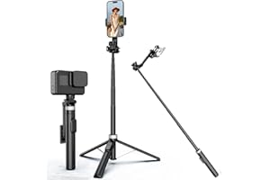 ZZR SEVEN Tripod for iPhone, Selfie Stick for iPhone with Remote, Phone Stand Tripod for Recording, Compatible with All Cell Phone and Camera, X60 (72")