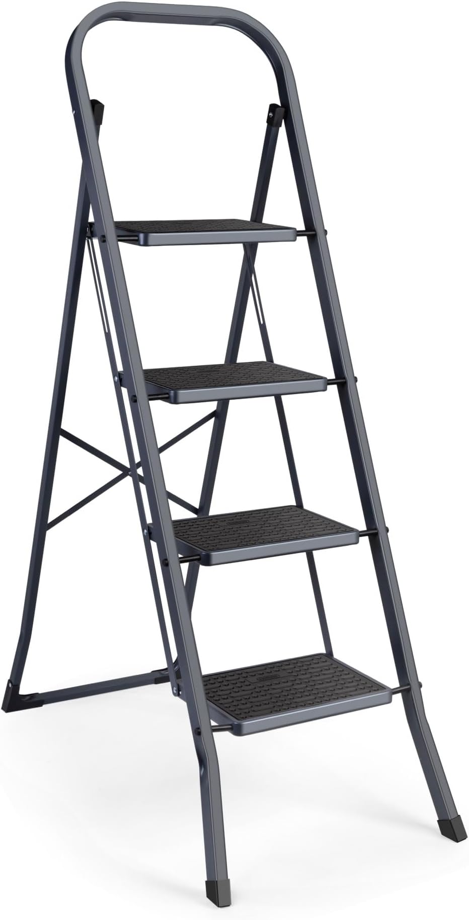 VonHaus 4 Step Ladder – 150kg Capacity, Foldable Steel Step Stool