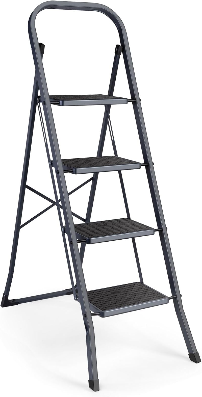 VonHaus 4 Step Ladder – 150kg Capacity, Foldable Steel Step Stool