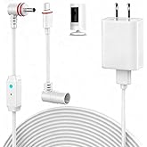 25FT Power Cord Compatible with Ring Spotlight Cam Pro(Battery), Stick Up Cam Battery, Plug-in/Stick up Cam Pro/RingTilt Indoor Cam,10W Ring Cable with Light DC Port &amp; Type C Port (White)
