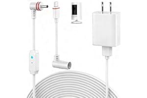 NOOUKUT 25FT Power Cord and Adapter Compatible with Ring Spotlight Cam Pro(Battery), Stick Up Cam Battery, Plug-in/ Stick up Cam Pro/ RingTilt Indoor Cam, 10W Ring Cable with Light DC Port & Type C Port