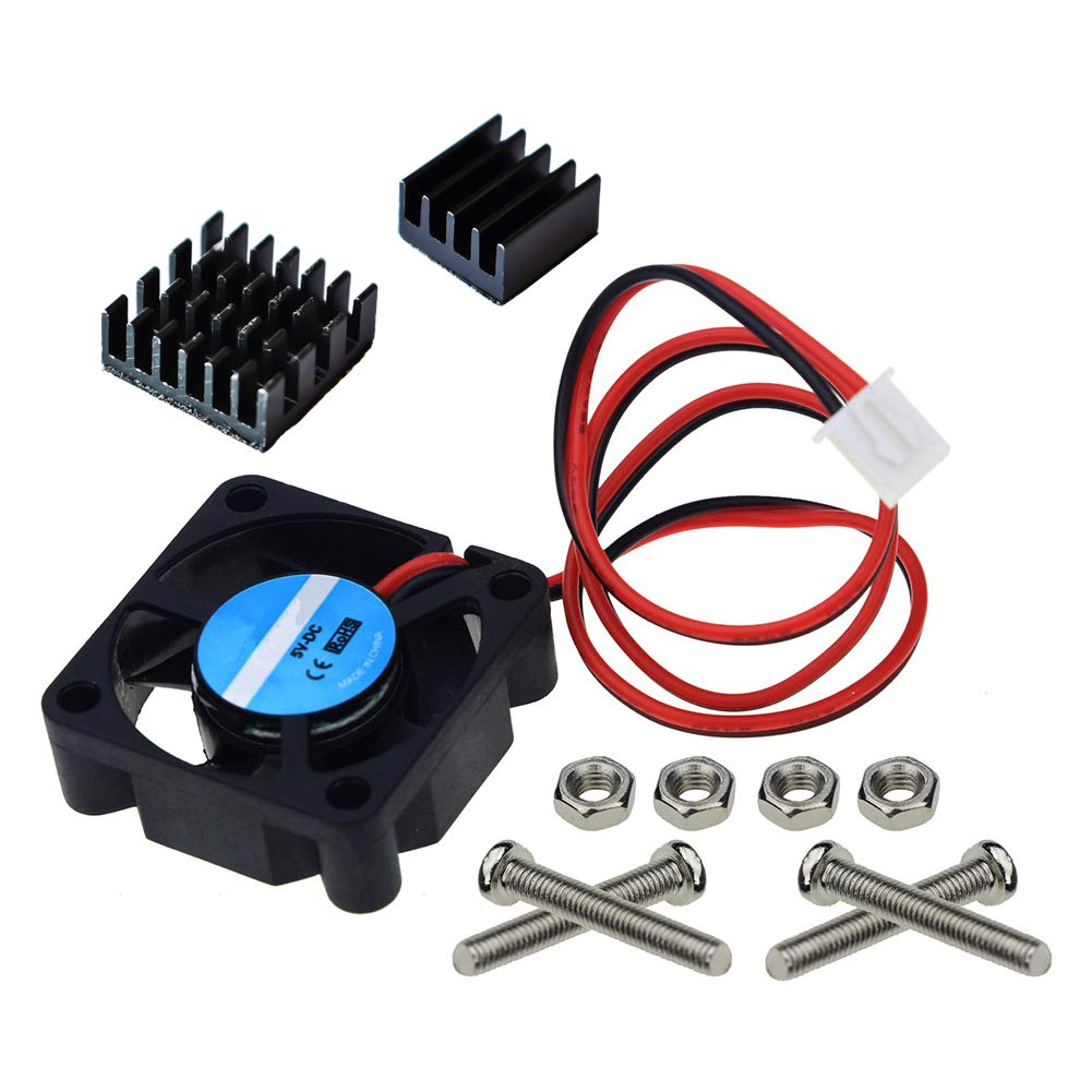 CJRSLRB 4Pcs Raspberry Pi Fan (30x30x7mm) + 8Pcs Heatsinks for Raspberry Pi Cooling