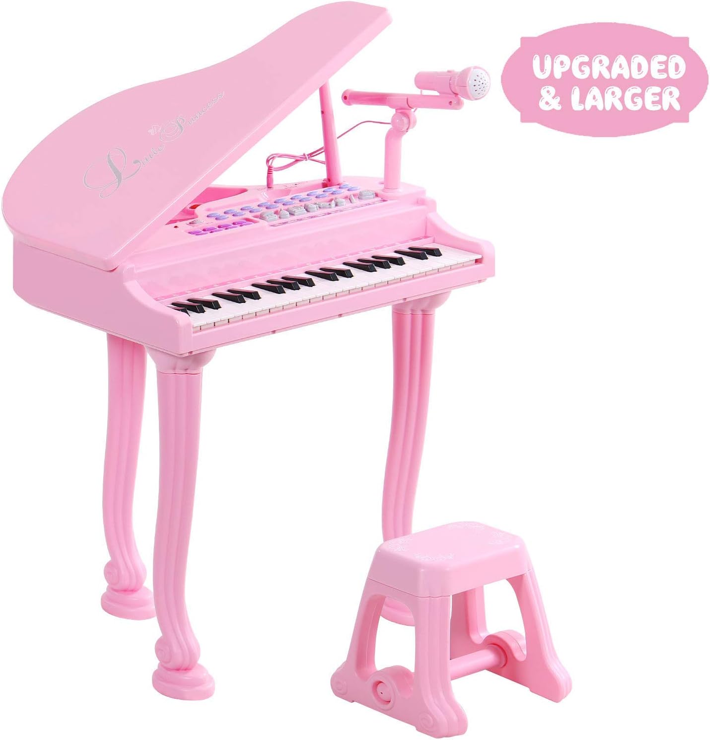 ANTAPRCIS Piano Toy, Musical Keyboard Toy with Microphone, Audio Link with Mobile MP3 IPad PC