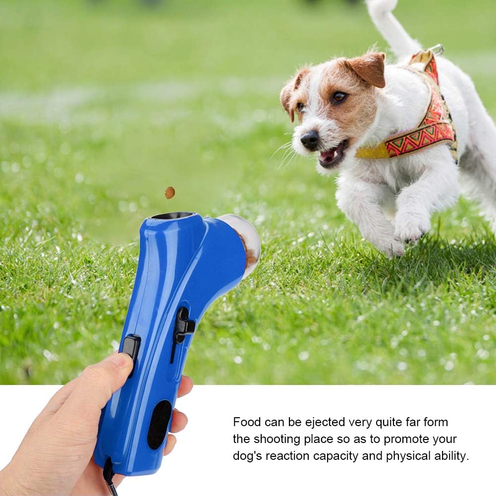 Pssopp Pet Treat Launcher Shooter Dog Food Catapult Puppy Snack Feeder Dispenser Pet Training Toys Interactive Toys for for Exercise and Training(Blue) - Image 4