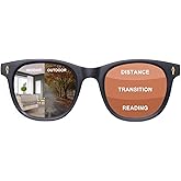 OuShiun Photochromic Progressive Multifocus Reading Glasses Computer Eyeglasses Transition Readers for Women