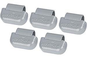 EZISOE MC-Series Zinc Clip on Wheel Weights Assortment 1/2oz,Precise Tolerances,0.5oz Wheel Weights 50Pcs/Box