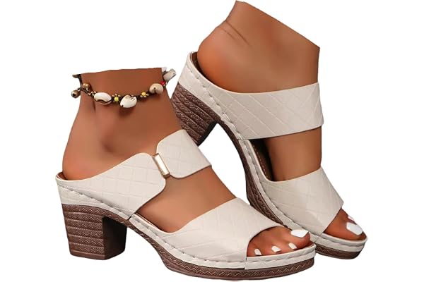Ladmiple Chunky Heels For Women Backless Low Heels Classic Open Toe Ankle Strap Block Heel Party Wedding Dress Pumps Shoes
