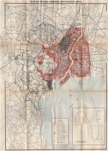 Amazon Com Great Kanto Earthquake 1923 Tokyo Showing Devastated Area Fires Japan 1926 Old Map Antique Map Vintage Map Japan Maps Posters Prints