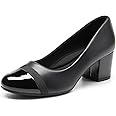 DREAM PAIRS Women's Pumps Low Chunky Block Heel Dress Shoes Closed Round Toe Comfortable Heels