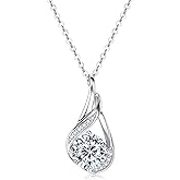 TIMEFASHION 2CT Infinity Moissanite Pendant Necklace D Color VVS1 925 Sterling Silver Trendy Infinity Knot Necklace for Women Mom Wife (Silver)