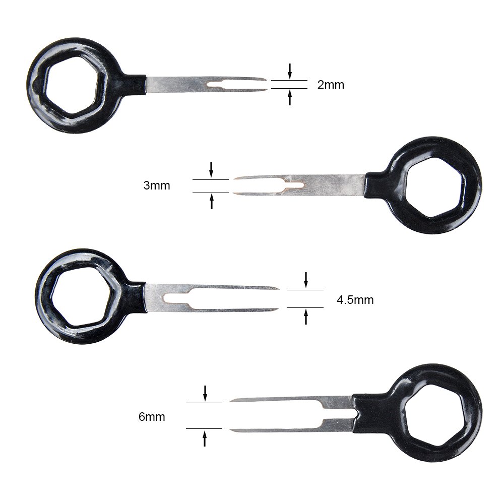 MUYI Terminals Removal Key Tool 11pcs Auto Electrical Wiring Crimp Connector Extractor Puller Release Pin kit for Car