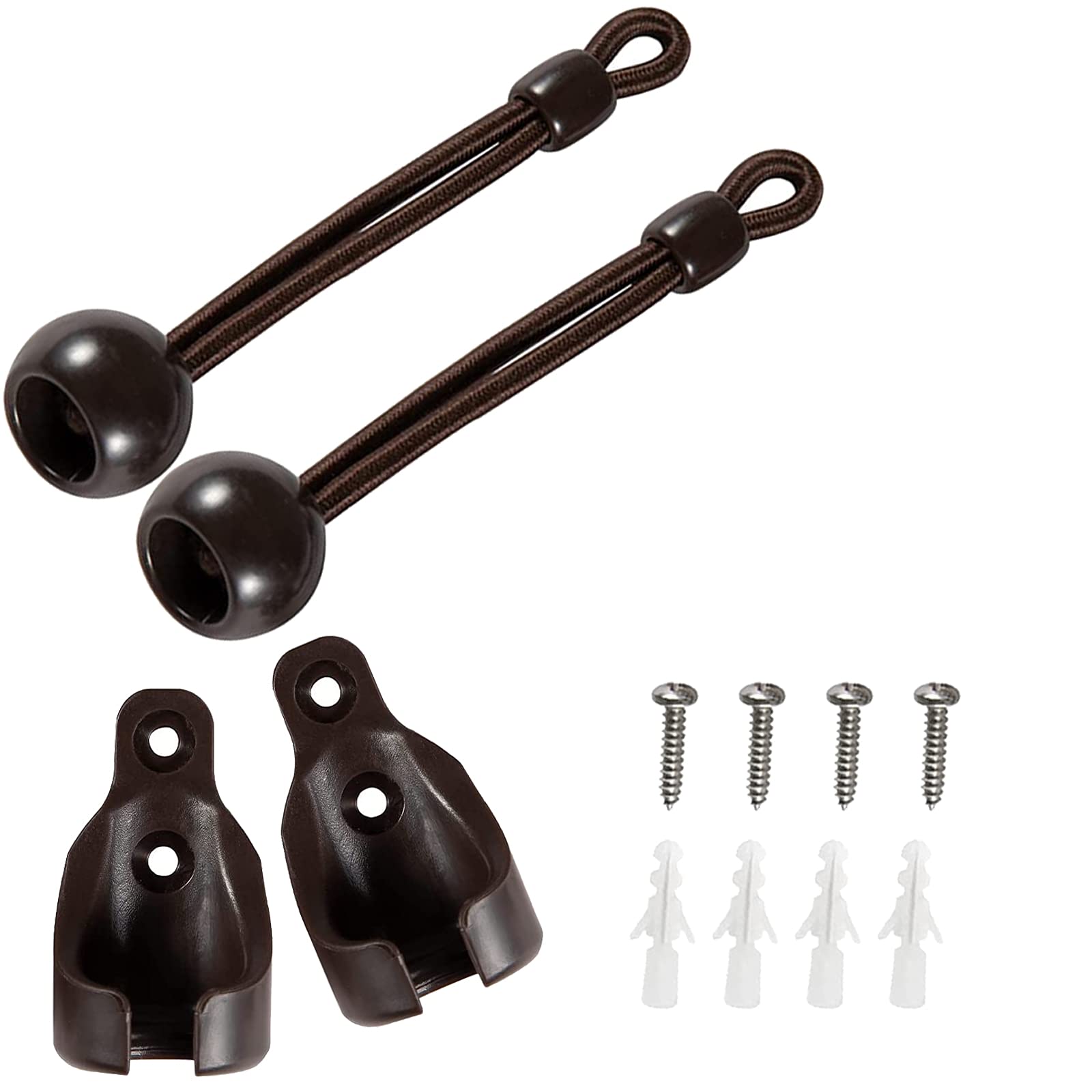 Bungee kit, Mounting Brackets for Indoor/Outdoor Sun Shades or Roller Up Blind's Universal Replacement.Lihopefe (Brown)