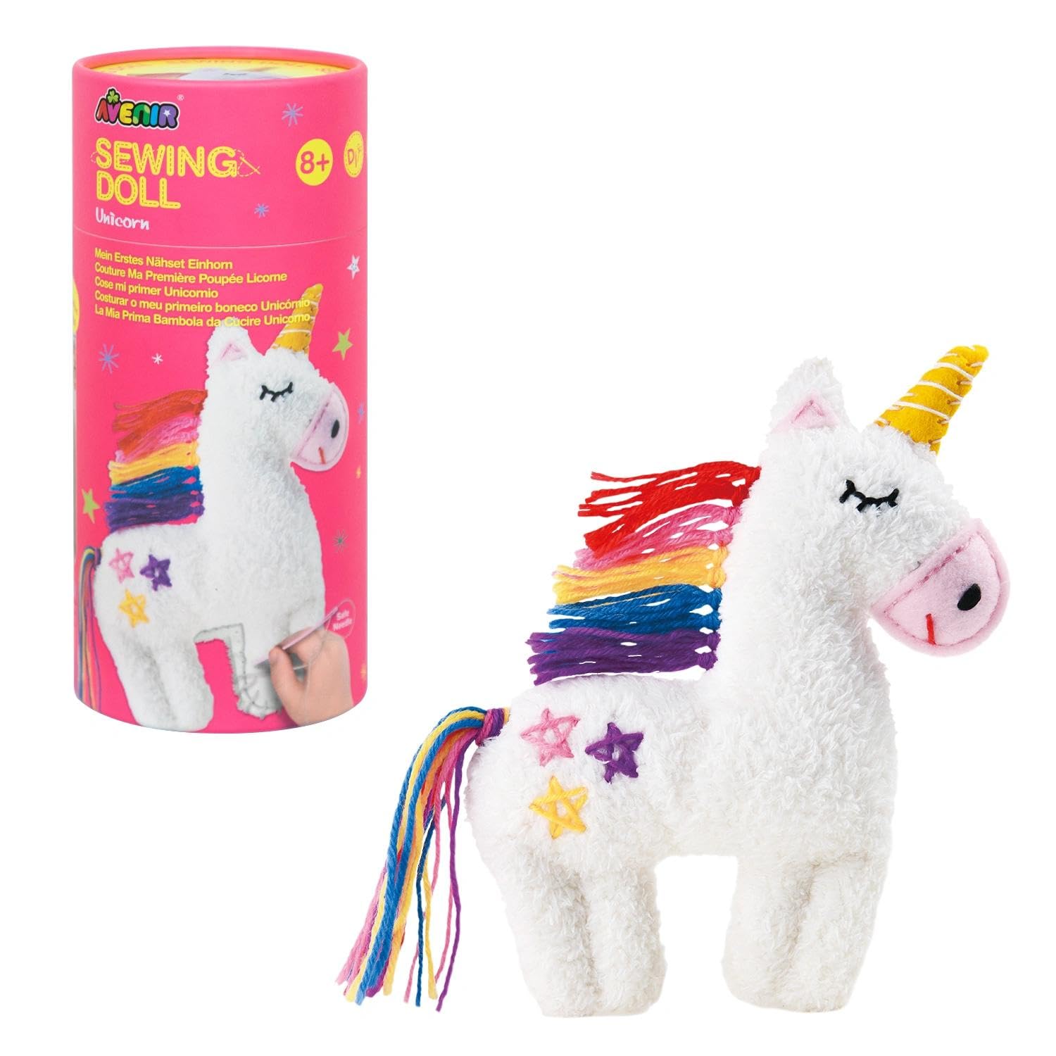 Avenir Sewing Doll Unicorn, Age 6+, Art and Craft Supplies with Easy Instruction