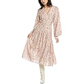 Vince Women's Dahlia Long Sleeve Double V-Neck Dress