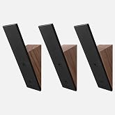 Homeforia Walnut Coat Hooks, High-End Wood &amp; Metal, Modern Design, Set of 3 | Each Hook Holds Up To 25 Lbs, Heavy Duty, Wall Mounted, Hardware Included, 4.25 x 1.25 x 1.5 Inch