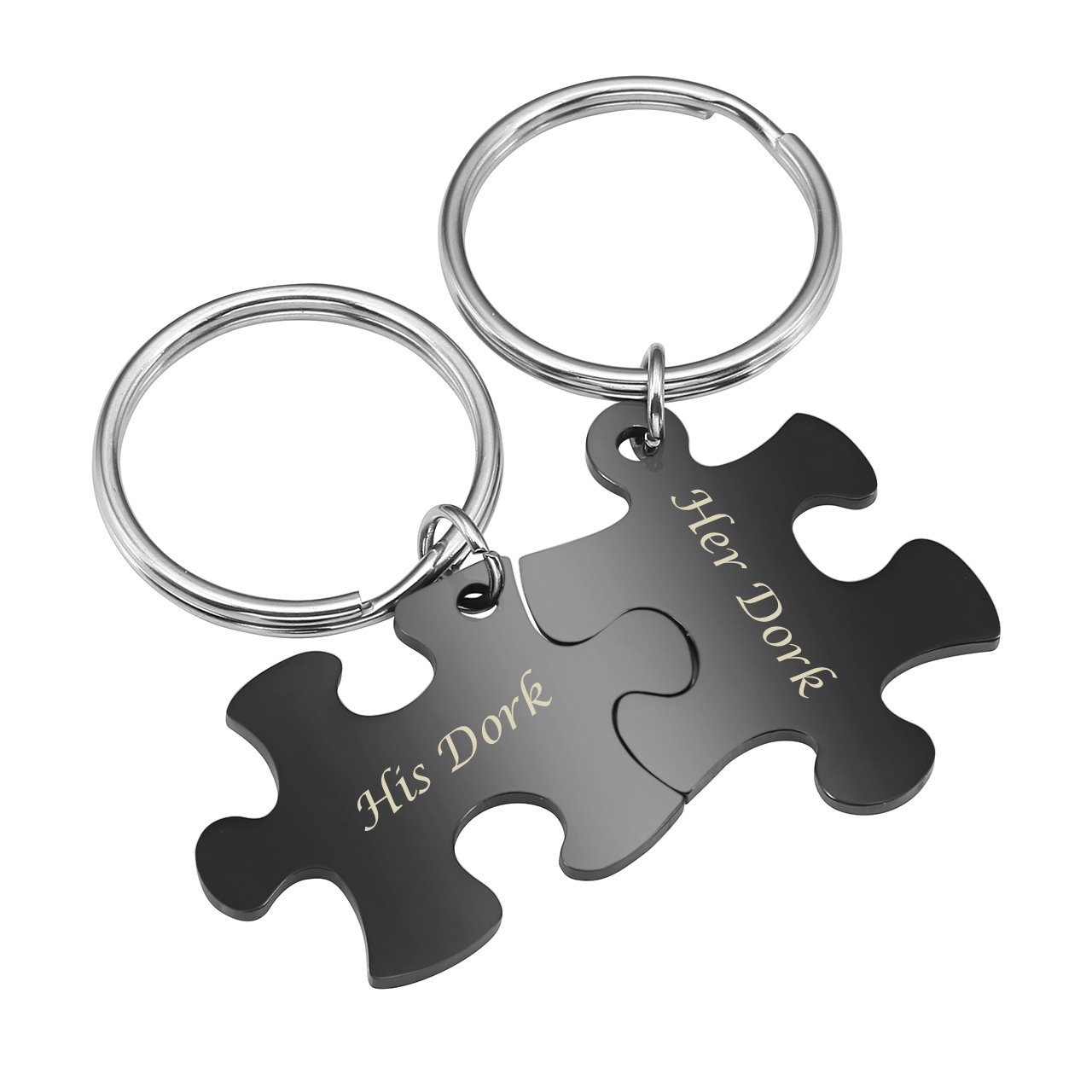 Free Engraving Pcs Puzzle Keyrings Set For Couples Bff
