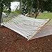 Hammock Quilted Fabric with Pillow Double Size Spreader Bar Heavy Duty (Beige Rope)