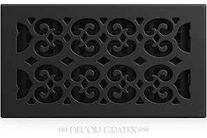 Decor Grates STH612 Classic Collection Floor Register, 6x12 Inches, Textured Black
