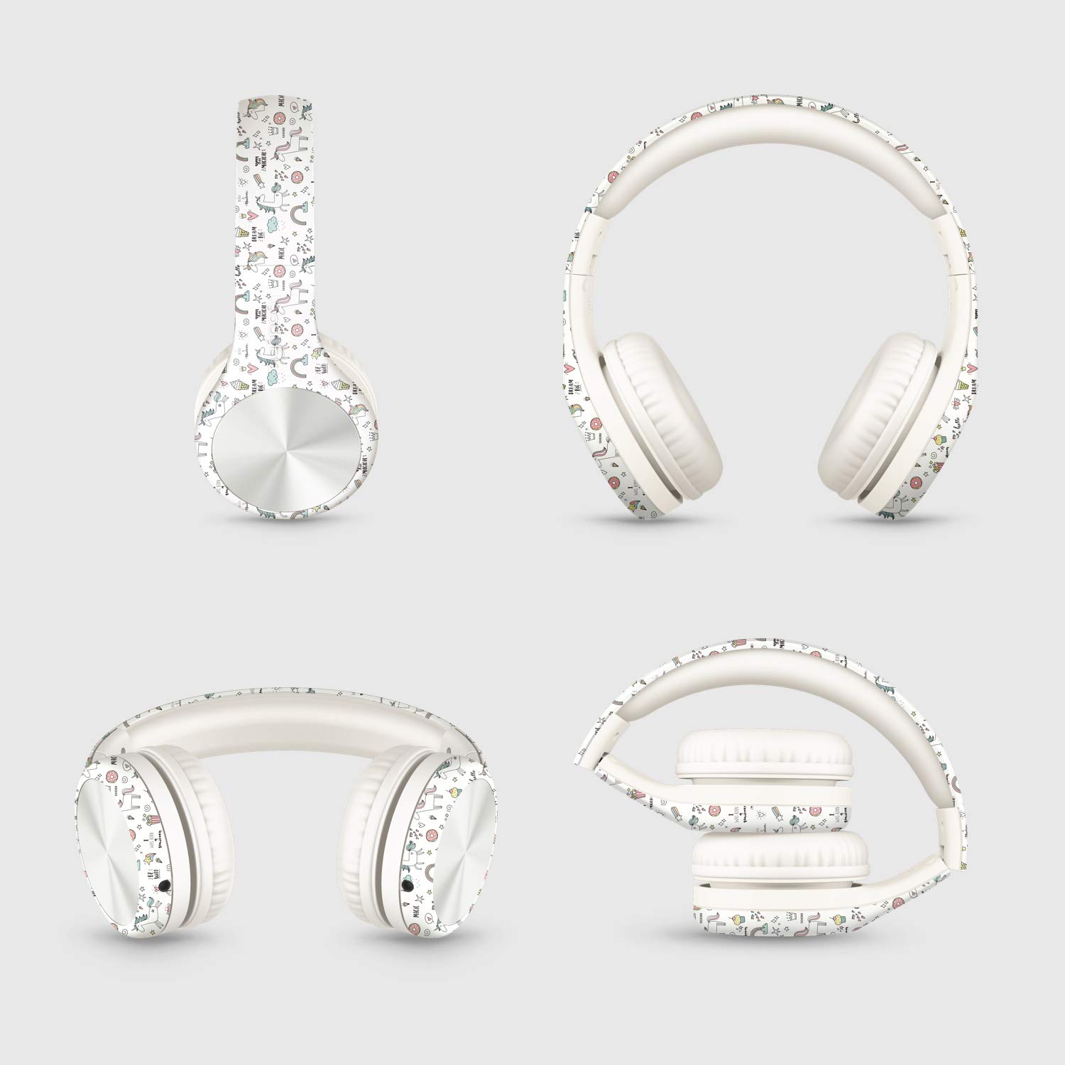 LilGadgets Connect+ Wired Kids Headphones for School with Microphone, Noise & Volume Reducing Over-Ear Headset with Cord, SharePort Technology & SoftTouch Padding, Magical Unicorns Headphones for Kids