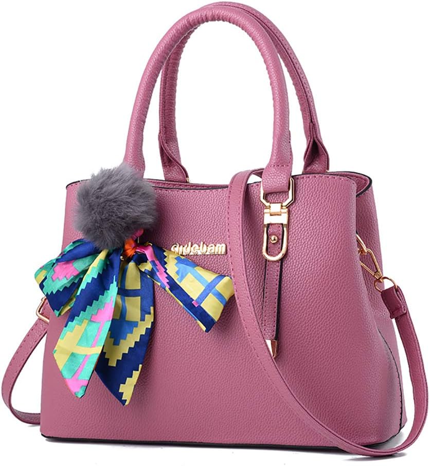 YYDDT Women Handbag Shoulder Bags Crossbody Bag Pu Leather Hairball Ribbon Butterfly Knot Wallet Purse