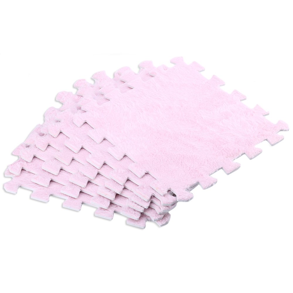 6pcs Flannel Soft Floor Children Play Mat Puzzle Style Gym Carpet
