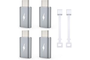 TechMatte 4 Pack Lightning to USB-C Adapter, Charging Compatible with Phone 15/Plus/Pro/Pro Max and More Type C Devices, Support Data Transmission, Not Designed for OTG/iPad Pencil, Titanium Grey