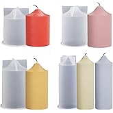 Silicone Candle Mould Set 4 Piece Cylindrical Candle Making Moulds 3D Resin Casting Mold DIY Pillar Candle Wax Soap Crafts Ep