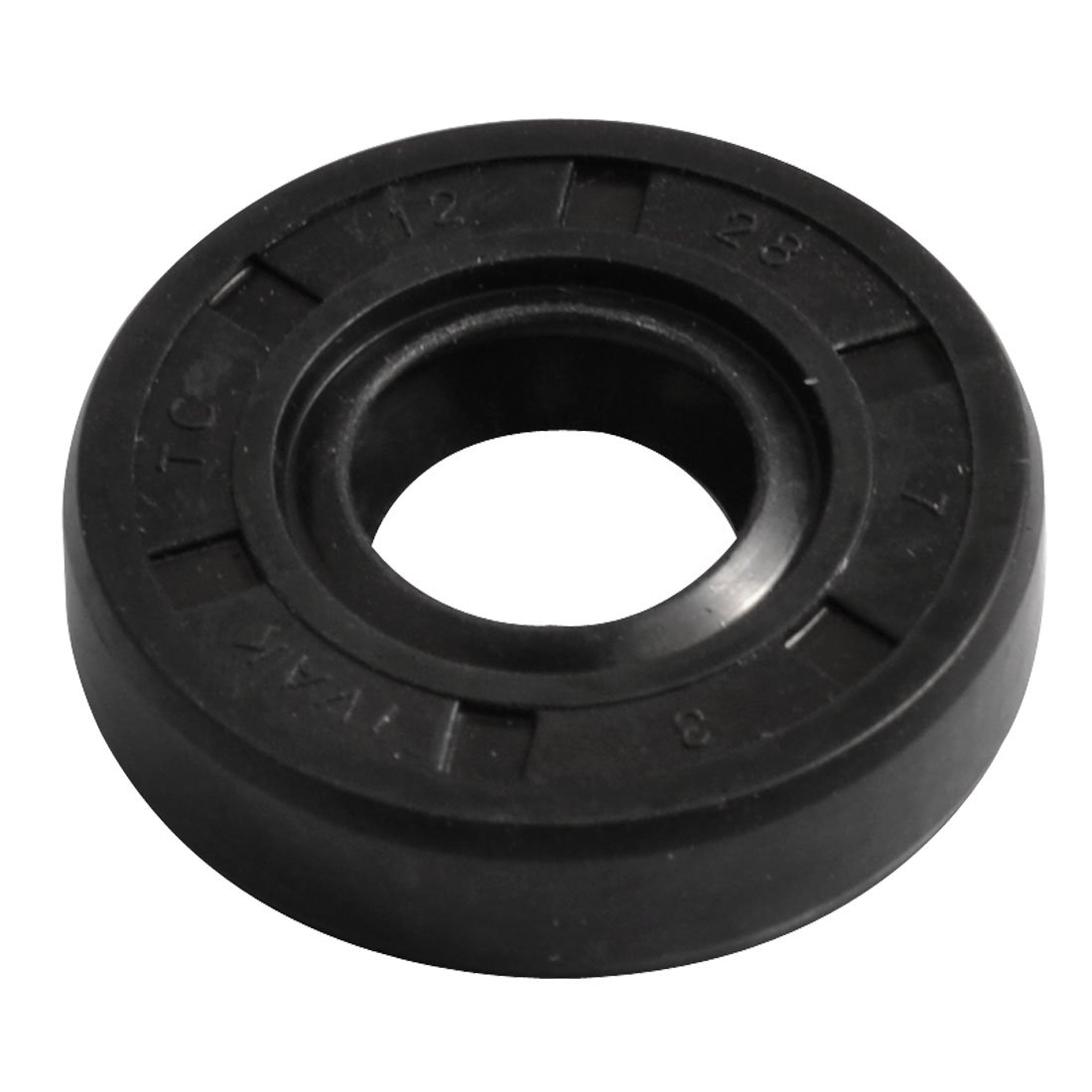 sourcingmap Oil Seal, TC 12mm x 28mm x 7mm Nitrile Rubber Cover Double Lip with Spring for mechanical motive Axle Shaft, Black Pack of 1