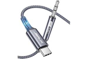 JSAUX USB C to 3.5mm Audio Aux Jack Cable 3.3ft, USB Type C to 3.5mm Headphone Stereo Car Cord Compatible with iPhone 17 16 15 Pro Max iPhone Air, Samsung Galaxy S24 S23 S22 Ultra, iPad Pro, Pixel 9/8