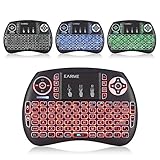 EARME iPazzport Wireless Mini Keyboard,RGB 3 Color 2.4GHZ Mini Keyboard Backlit with Touchpad and Mouse Remote Control for PS3,PC, Xbox 360, Android TV Box, Smart TV KP-21S