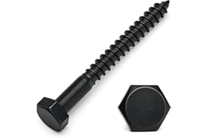 PARTY ANIMALS 3/8 x 4-1/2 Black Lag Bolts, 10 PCs Dacromet-Coated 304 Stainless Wood Heavy Duty Lag Screws for Deck Frame and Outdoor Projects, Hex Head