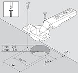 Blum Clip Top BLUMOTION 110° 71MB3750 Hinge Pair for Inset Doors 35mm Cup view 6