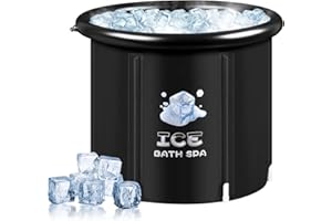 Alupssuc Ice Bath Tub with Lid - 320L Portable Outdoor Cold Plunge Pool for Cold Water Therapy & Sports - Black