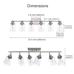 Wanluce 6 Light Track Lighting Kit - Brushed Nickel